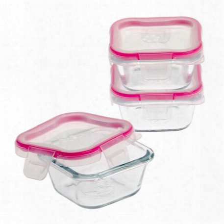 Total Solution␞ Pyrex Glass Food Storage Value 6-pc Square Set