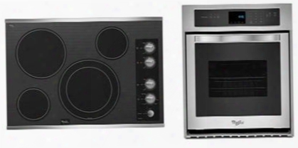 2-piece Kitchen Package With G7ce3034xs 30" Electric Cooktop And Wos51es4es 24" Electric Single Wall Oven In Stainless