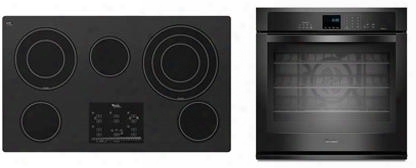 2-piece Kitchen Package With G9ce3675xb 36" Electric Cooktop And Wos92ec7ab 27" Electric Single Wall Oven In