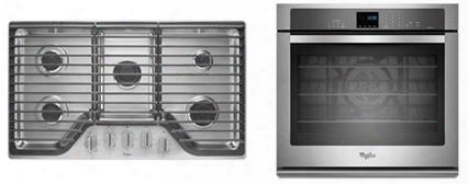 2-piece Kitchen Package With Wcg51us6ds 36" Gas Cooktop And Wos92ec7as 27" Electric Single Wall Oven In Stainless