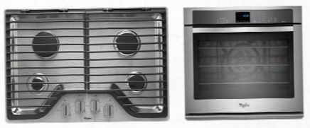 2-piece Kitchen Package With Wcg75us0ds 30" Gas Cooktop And Wos92ec7as 27" Electric Single Wall Oven In Stainless