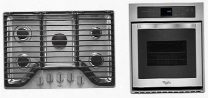 2-piece Kitchen Package With Wcg97us0ds 30" Gas Cooktop And Wos51ec7as 27" Electric Single Wall Oven In Stainless