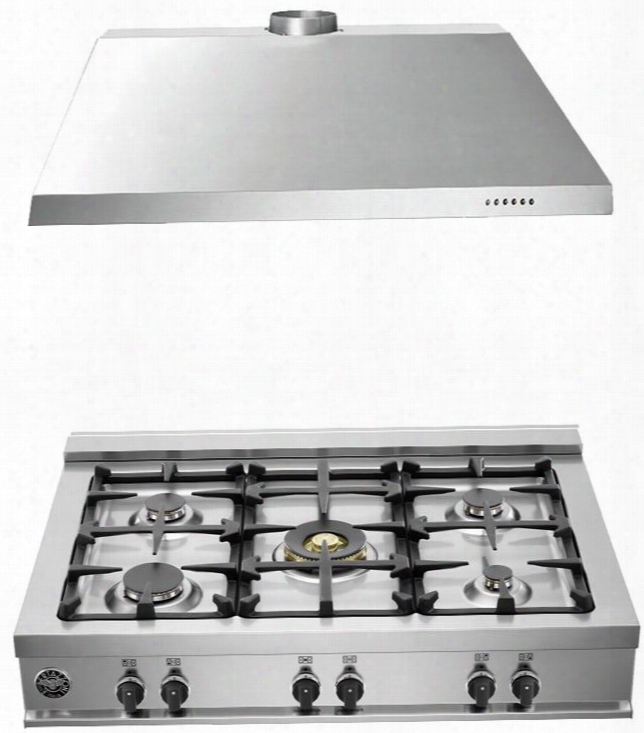 2-piece Stainless Steel Kitchen Package With Cb36m500xlp 36" Liquid Propane Rangetop And Ku36pro1x14 36" Range