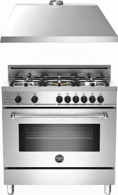 2-piece Stainless Steel Kitchen Package With Mas365dfsxtlp 36" Freestanding Liquid Propane Rnge And Ku36pro1xv 36" 400 Cfm Range