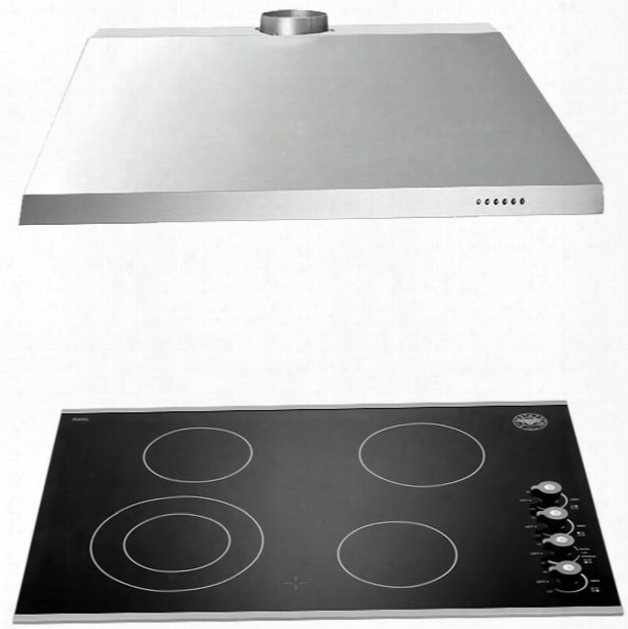 2-piece Stainless Steel Kitchen Package With P304cerne 30" Electric Cooktop And Ku30pro1x14 30" Canopy