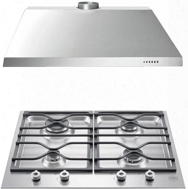 2-piece Stainless Steel Kitcyen Package With Pmm24400xlp 24" Liquid Propane Cooktop And Ku24pro1x14 24" Canopy