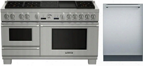 2-piece Stainless Steel Kitchen Package With Prd606rcsg 60" Slide-in Dual Fuel Range And Dwhd651jfp 24" Star-sapphire Series Fully Integrated