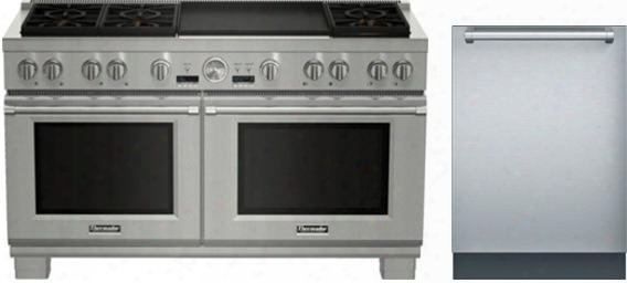 2-piece Stainless Steel Kitchen Package With Prd606reg 60" Pro Grand Slide-in Dual Fuel Range And Dwhd651jfp 24" Star-sapphire Series Fully Integrated