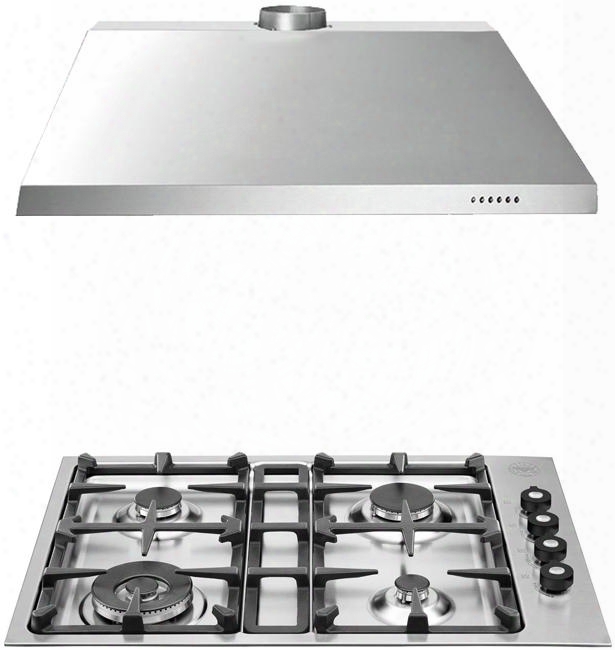 2-piece Stainless  Steel Kitchen Package With Q30400x 30" Low Edge Gas Cooktop And Ku30pro1x14 30" Canopy
