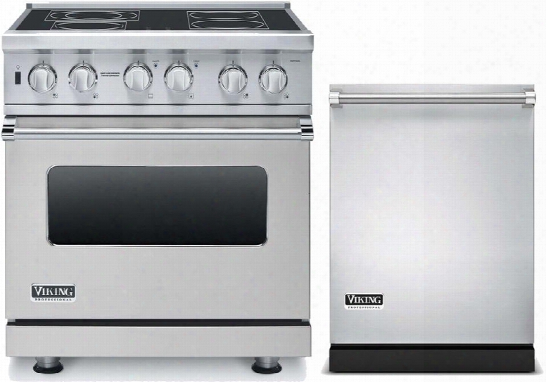 2-piece Stainless Steel Kitchen Package With Vesc5304bss 30" Electric Range And Vdw302ss 24" Fully Integrated