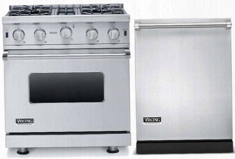 2-piece Stainless Steel Kitchen Package With Vgic53014bsslp 30" Freestanding Liquid Propane Gas Range And Vdw302ss 24& Quot; Fully Integatted