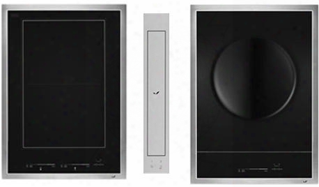 3-piece Kitchen Package Jic4715gs Jie4115gs 15" Electric Cooktop And Jvd0303gs 4" Ducted Downdraft Hood In Stainless