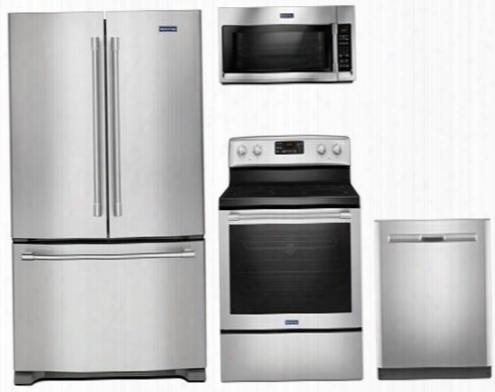 4-piece Kitchen Package With Mfc2062fez 36" French Door Refrigerator Mer8650fzz 30" Electric Freestanding Range Mdb8959sfz 24" Built In Dishwasher And