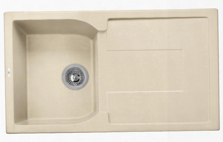 Ab1620di-b 34" Single Bowl Kitchen Sink With Drain Board Granite Composite And Drop-in Installation Hardware In