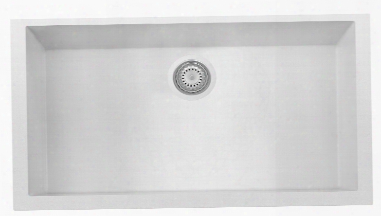 Ab3322um-w 33" Single Bowl Kitchen Sink With Granite Composite Aand Under Mount Installation Hardware In