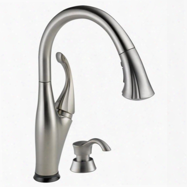 Addison 9192t-sssd-dst Delta Addison: Single Handle Pull-down Kitchen Faucet With Touch2o Technology And Soap Dispenser In