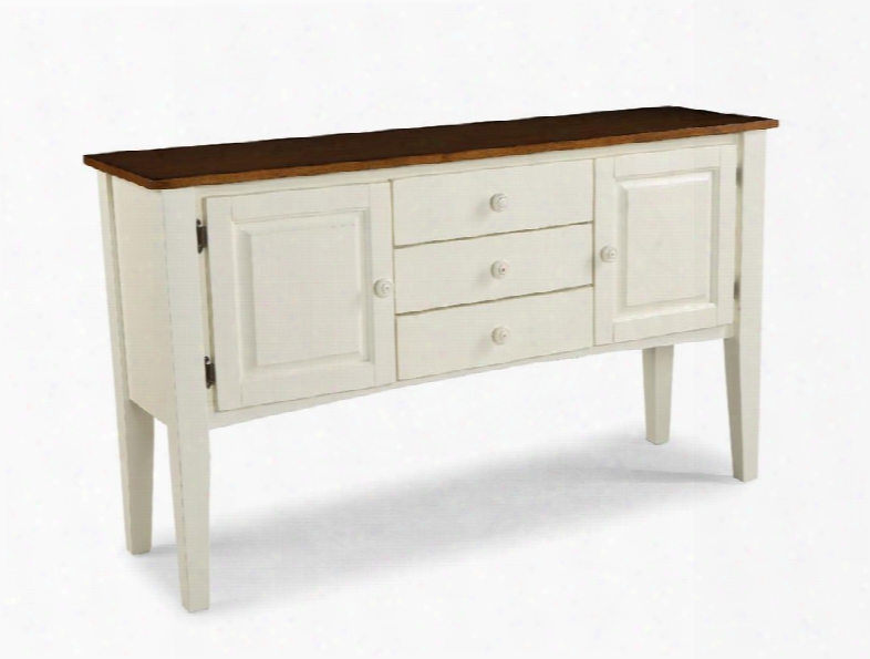 Arlington Ar-ca-6035-whjc 64" Dining Room Sideboard Server With Tapered Legs Molding Detail And Decorative Hardware In White