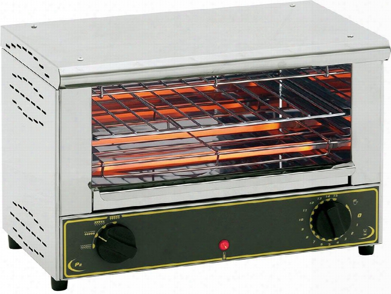 Bar-100/1 18" Commercial Countertop Sodir Toaster Oven With Top And Bottom Infrared Heat 1700 Watts Exterior And Interior In Stainless