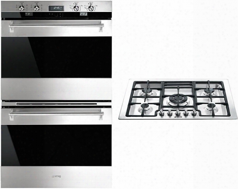 Classic 2-piece Stainless Steel Kitchen Package With Dou330x1 30" Double Wall Oven And Pgfu30x 30" Gas