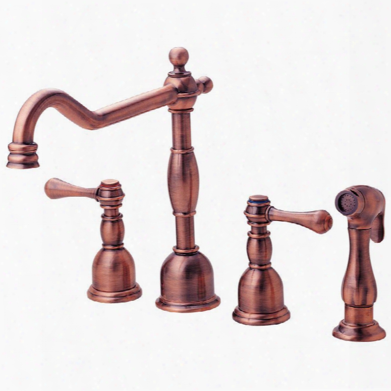 D422057ac Opulence 2-handle Kitchen Faucet With Sprayer In Antique