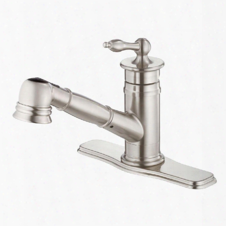D455010ss Prince Single-handle Pull-out Sprayer Kitchen Faucet With Deck Plate In Stainless