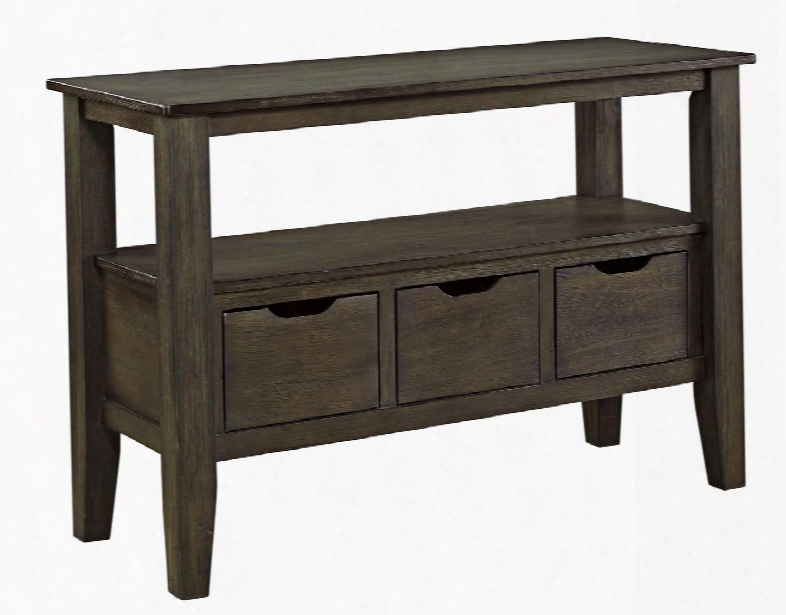 Dresbar D485-60 48" Dining Room Sevrer With Tapered Legs 3 Reversible Lower Drawer And Distress