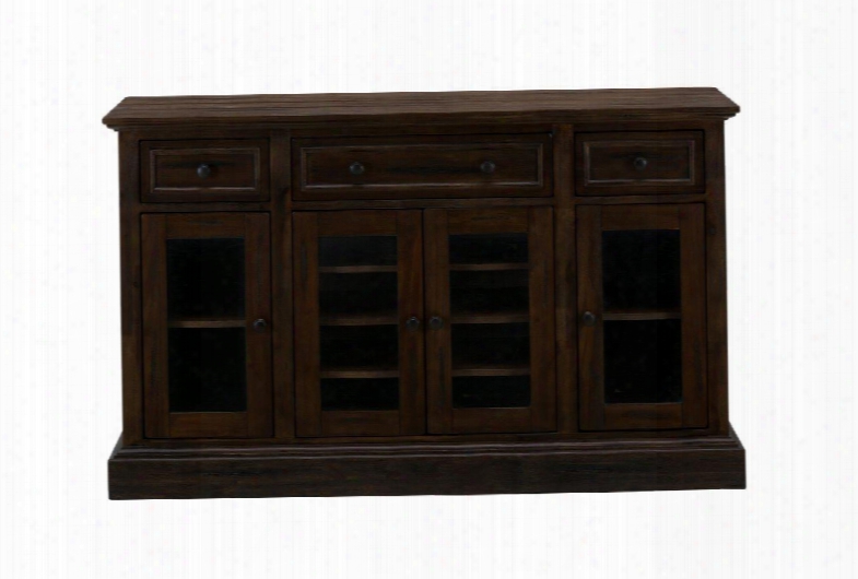 Grand Terrace Collection 634-95 60" Server With Acacia Solids And Veneers Wire Brush Finish And Casual Style In