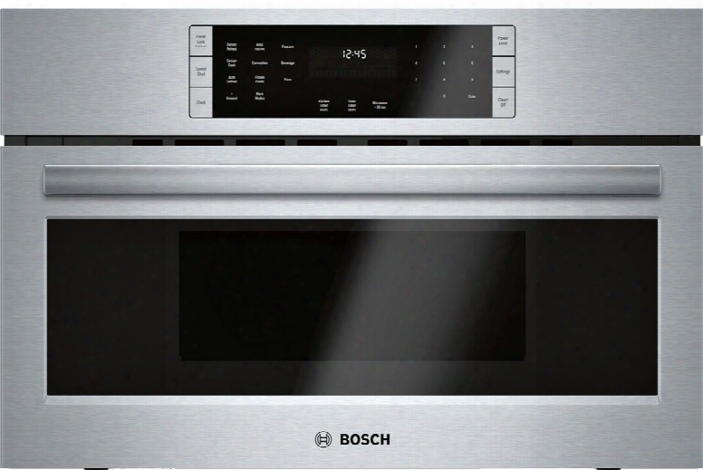 Hmcp0252uc 30" Bosch Benchmark Series 30" Speed Oven With 14.2" Turntable Speedchef Convection Cooking And 10 Levels Of Cooking In Stainless