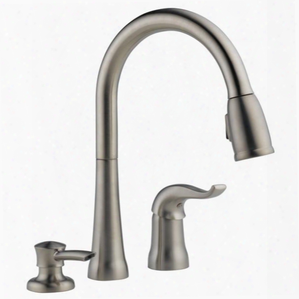 Kate 16970-sssd-dst Delta Kate: Single Handle Pull-down Kitchen Faucet With Soap Dispenser In