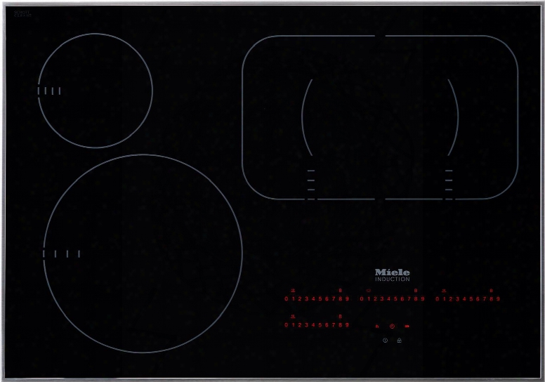 Km6360 30" Induction Cooktop  With 4 Cooking Zones 12 Power Levels Child Safety Lock Timer And Touch Control In Black With Stainless Steel