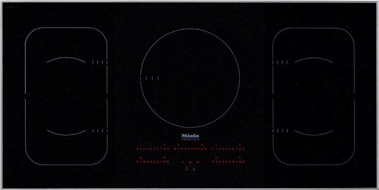 Km637 42" Induction Cooktop With 5 Cooking Zones Easyclean Ceramic Glass Safety Turn Off Pan Size Recognition And Tjmer In Black With Stainless Steel