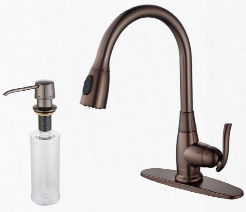 Kpf2230ksd30orb Premier Series Pull Down Kitchen Faucet With Solid Brass Construction Easy-clean Rubber Nozzles Kerox Ceramic Cartridge And Included Soap