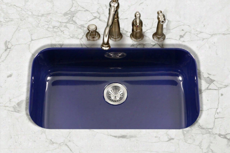 Pcg-3600 Nb Porcela Series Porcelain Enamel Steel Undermount Large Single Bowl Kitchen Sink Navy