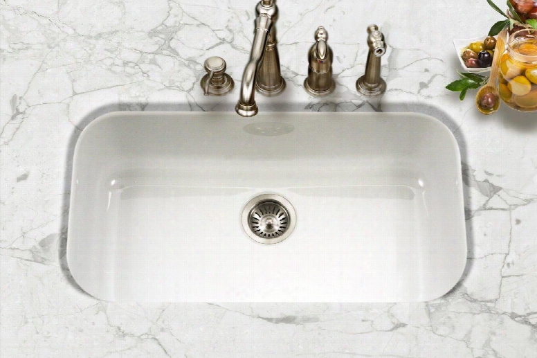 Pcg-3600 Wh Porcela Series Porcelain Enamell Steel Undermount Large Single Bowl Kitchen Sink