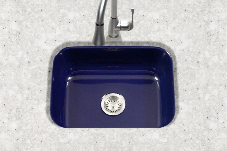 Pcs-2500 Nb Porcela Series Porcelain Enamel Steel Undermount Single Bowl Kitchen Sink Navy