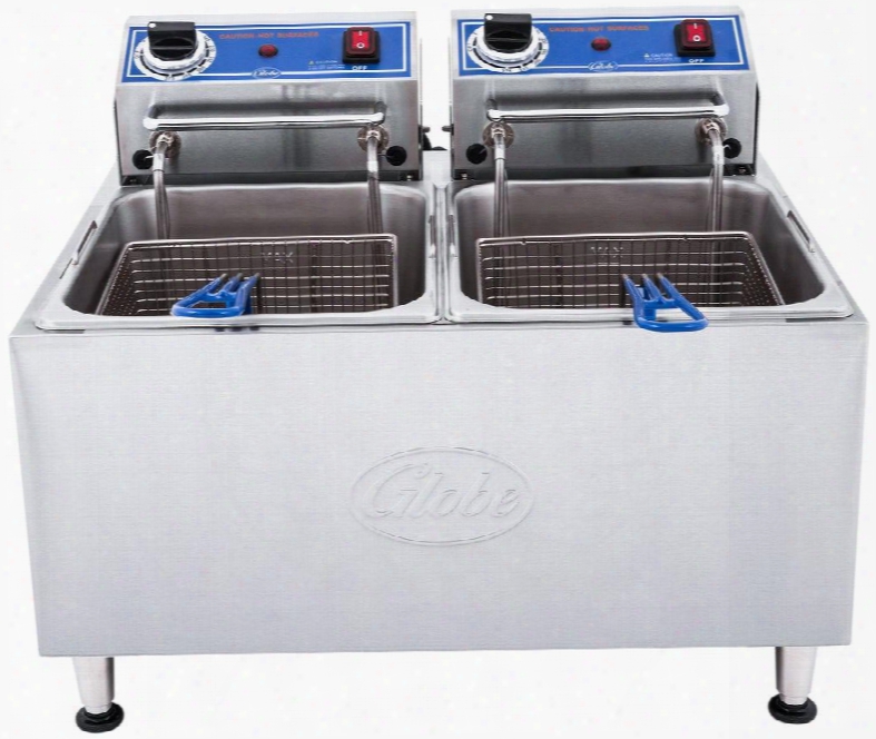 Pf32e Electric Countertop Fryer With 32 Lb. Oil Capacity Nickel-plated Baskets And Adjustable Feet In Stainless