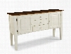 Arlington AR-CA-6035-WHJC 64" Dining Room Sideboard Server With Tapered Legs Molding Detail And Decorative Hardware In White