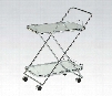 Gerwin Collection 98004 27" Serving Cart with 5mm Clear Tempered Glass Top Casters and Metal Frame in Chrome Plated