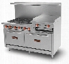 SR6B24RG60 60" Gas Range with Raised Griddle 6 Burners 6" Adjustable Stainless Steel Legs in Stainless