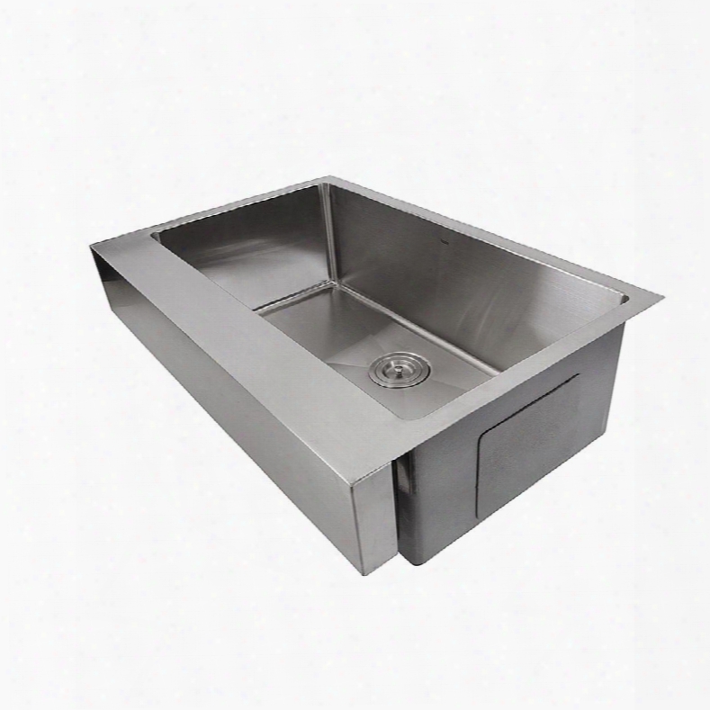Pro Series Colletcion Ezapron33-5.5 33" Patented Design Single Bowl Undermount Unsullied Steel Kitchen Sink With 5.5 Inch Apron