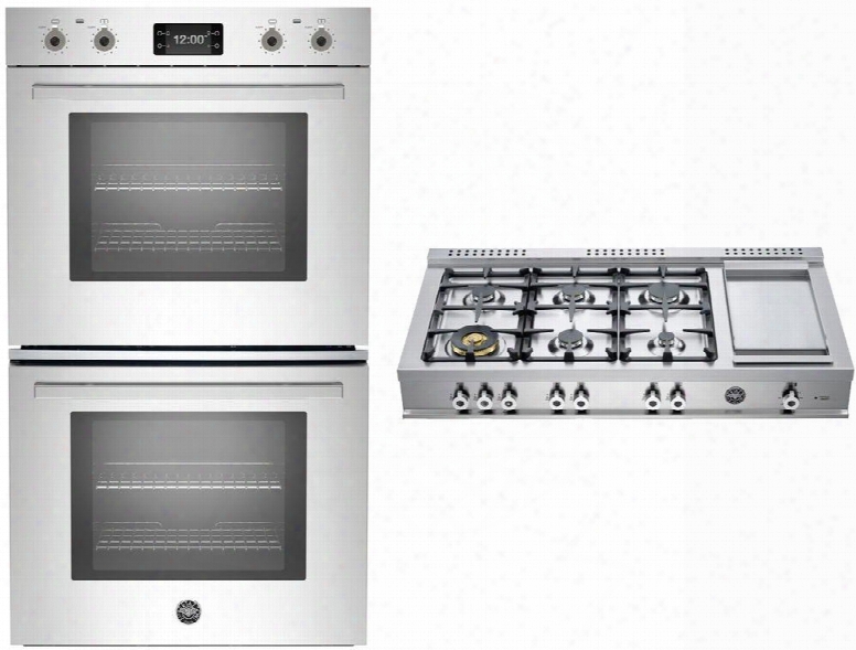 Professional 2-picee Stainless Steel Kitchen Package With Profd30xt 30" Double Wall Oven And Cb486g00x 48" Gas