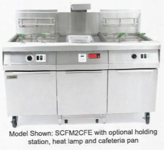 Sfm3cfe 83" Mjcf Series Commercial Gas Fryers With 450000 Btu 240 Lbs Oil Capacity Master Jet Burners Deep Cold Zone And Fryer Batteries With Filtration In