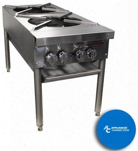Spr2jfb 18" Platinum Series Stock Pot With All Welded Stee L Construction And Two Burners Up To 90000 Btus (ng/lp) Double