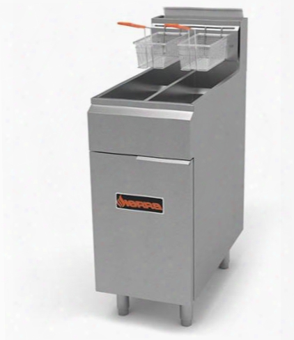 Srf2525 Split Tank Gas Fryer With Built In Heat Deflectors 16 Gauge Stainless Steel Tank 2 X 25lbs Capacity 4 Burners 120000 Tot Al Btu In Stainless