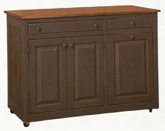 Stellas 4650242fbs 49.5" Kitchen Island With 2 Doors 2 Drawers Metal Knobs Casters And Premium Grade Pine Wood Construction In Ferret Brown And Sealy