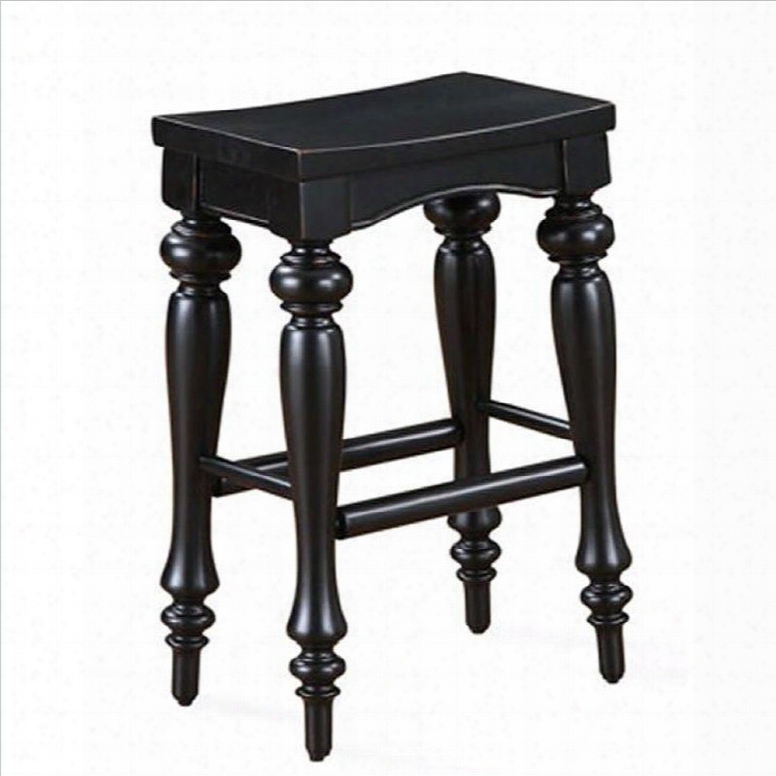 318444 Pennfield Kitchen Island Counter Stool Wirh Turned Lgs And Solid Wood Seat In Black