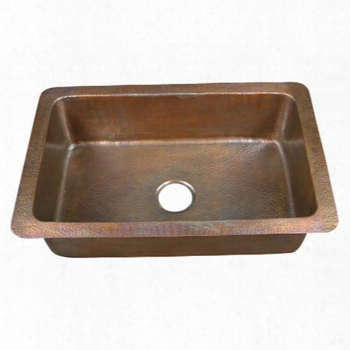 6921-ac Rhodes Single Bowl Kitchen Sink-hammered Antique