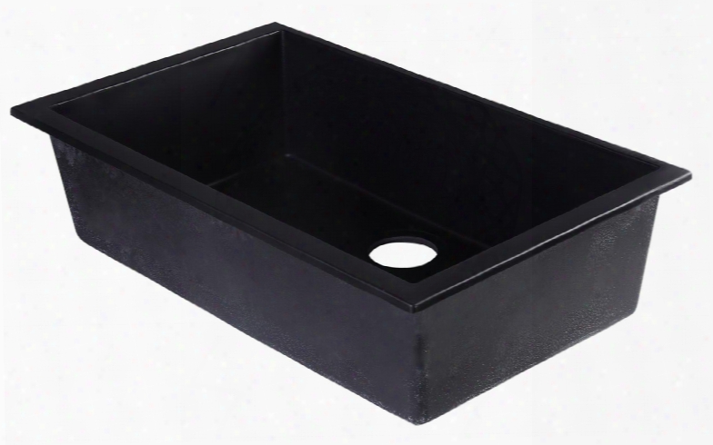 Ab3020um-bla 30" Single Bowl Kitchen Sink Granite Composite And Under Mount Installation Hardware In