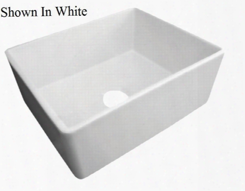 Ab505-b 26" Contemporary Smooth Apron Farmhouse Kitchen Sink With Fireclay 3 1/2" Center Drain And Cupc Certified In