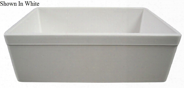 Ab511 30" Decorative Lip Apron Single Bowl Farmhouse Kitchen Sink With Fireclay And 3 1/2" Rear Center Drain